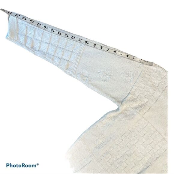 Vintage 80s white cotton cable knit sweater - classic elements size large - Picture 9 of 9